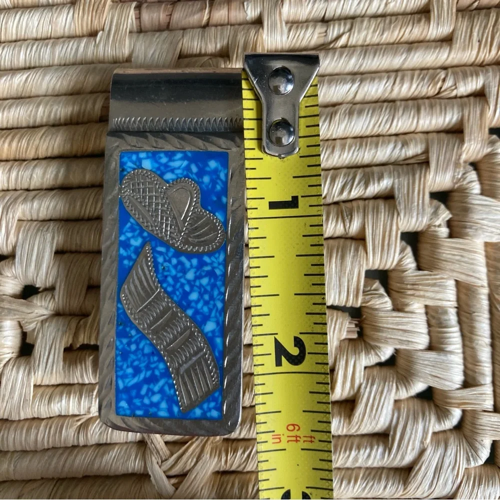 Vintage Silver & Turquoise Money Clip